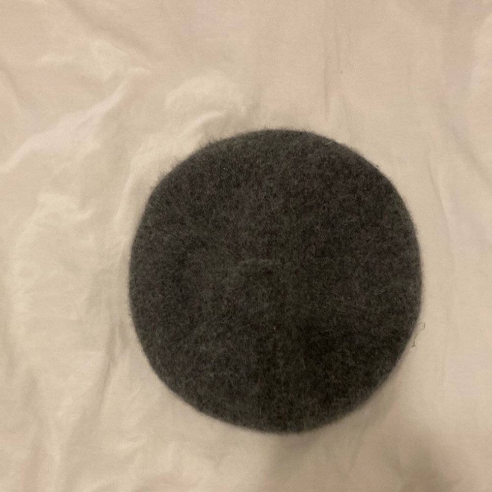 Gray Angora Wool Beret